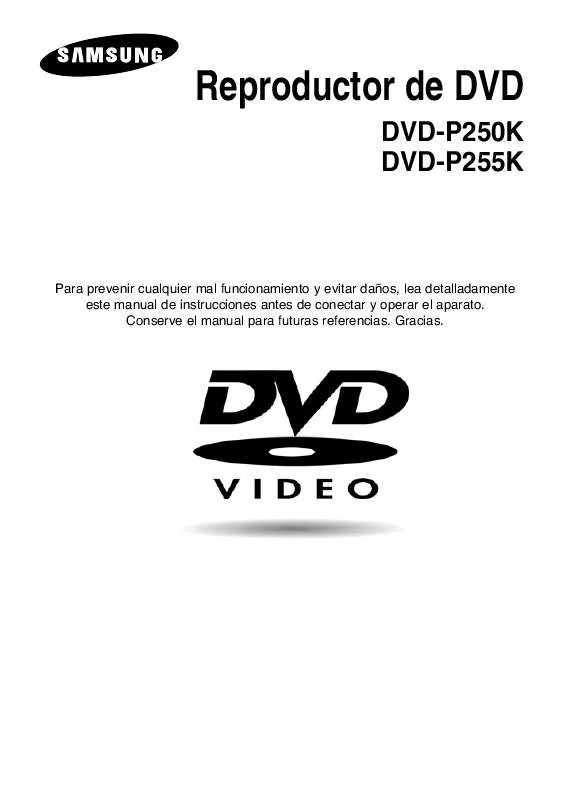 Mode d'emploi SAMSUNG DVD-P255K