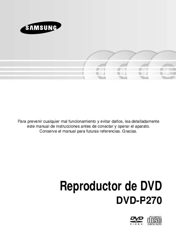 Mode d'emploi SAMSUNG DVD-P270-XAP