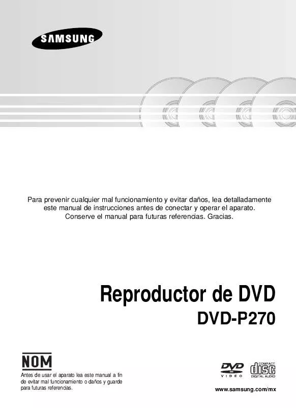 Mode d'emploi SAMSUNG DVD-P270