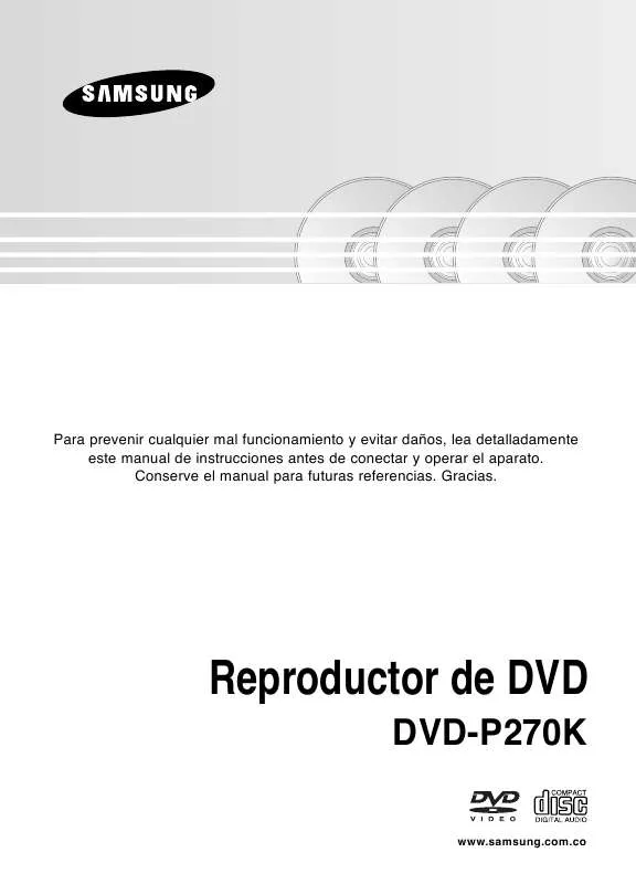 Mode d'emploi SAMSUNG DVD-P270K-XAO