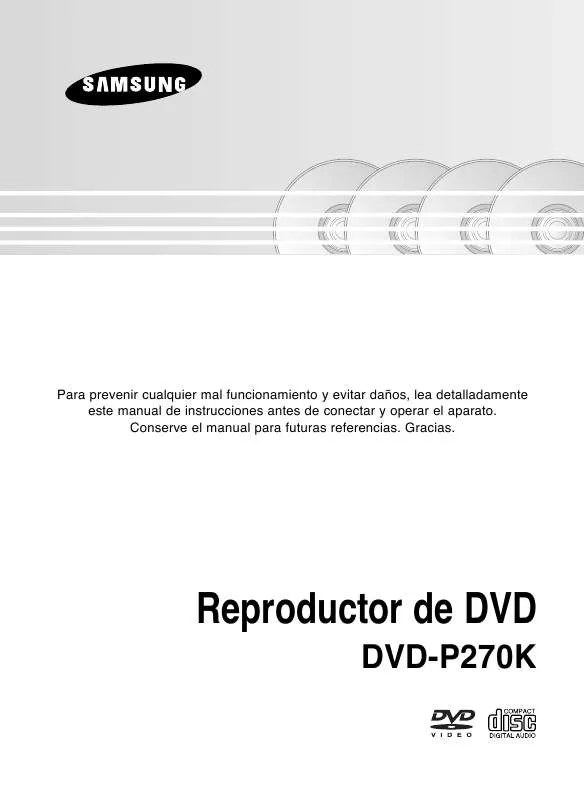 Mode d'emploi SAMSUNG DVD-P270K-XAP