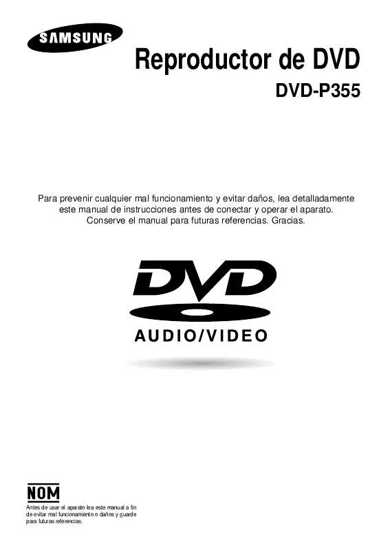 Mode d'emploi SAMSUNG DVD-P355