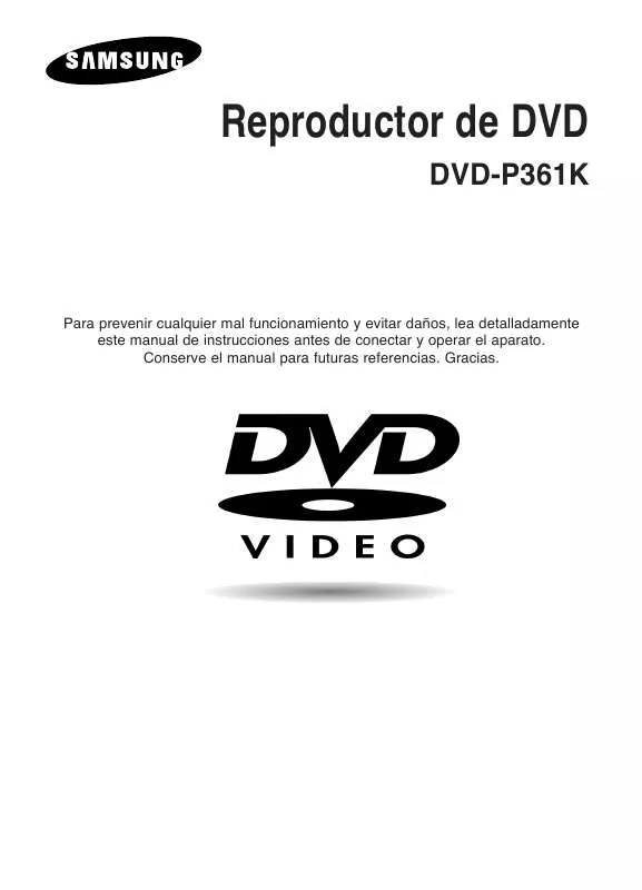 Mode d'emploi SAMSUNG DVD-P365K