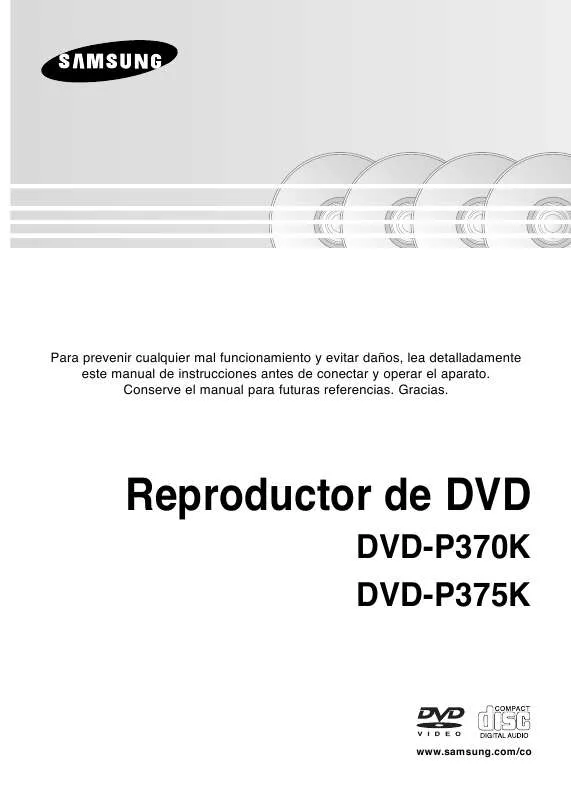 Mode d'emploi SAMSUNG DVD-P375K