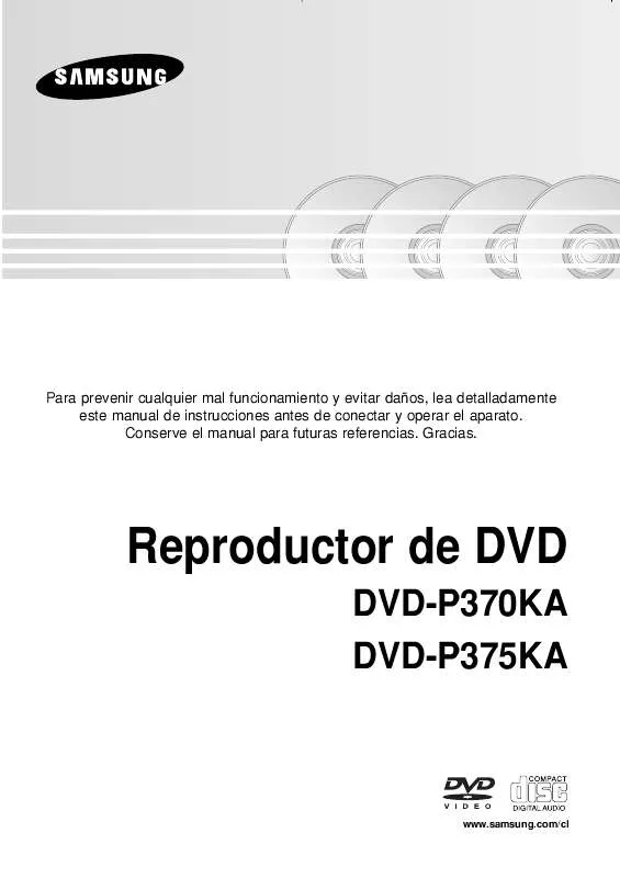 Mode d'emploi SAMSUNG DVD-P375KA