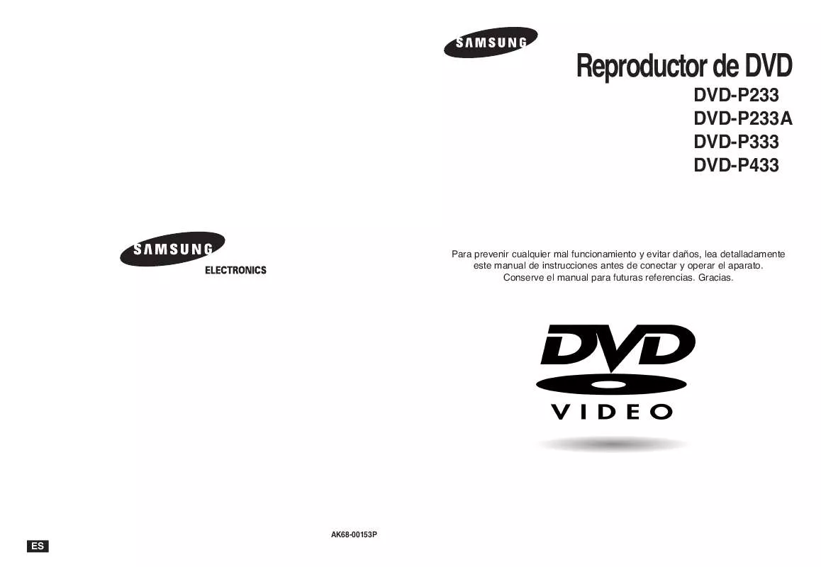 Mode d'emploi SAMSUNG DVD-P433