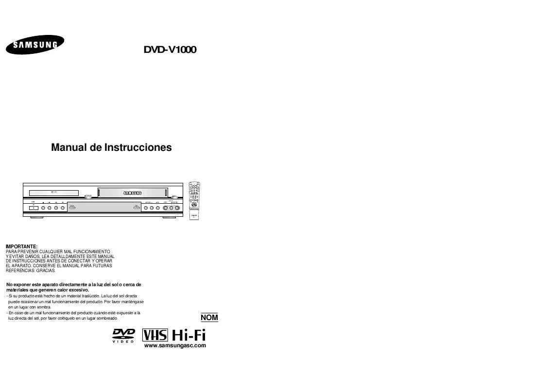 Mode d'emploi SAMSUNG DVD-V1000