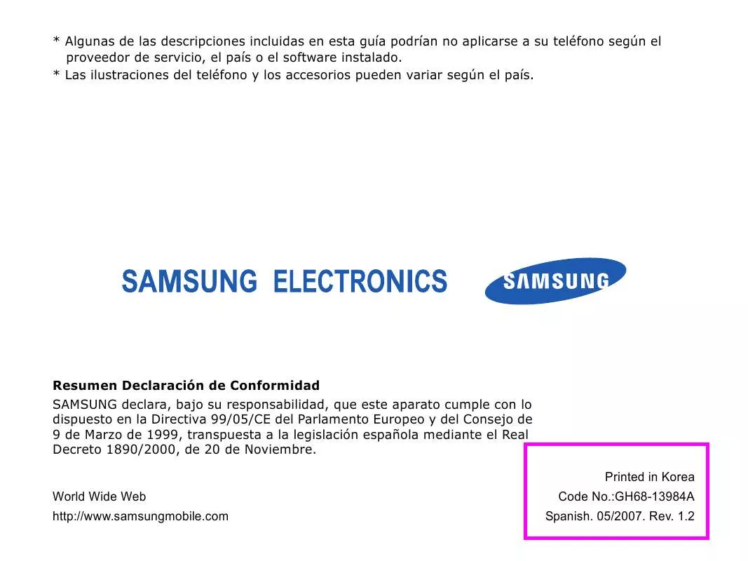 Mode d'emploi SAMSUNG F300