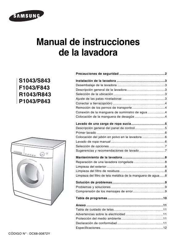 Mode d'emploi SAMSUNG F843