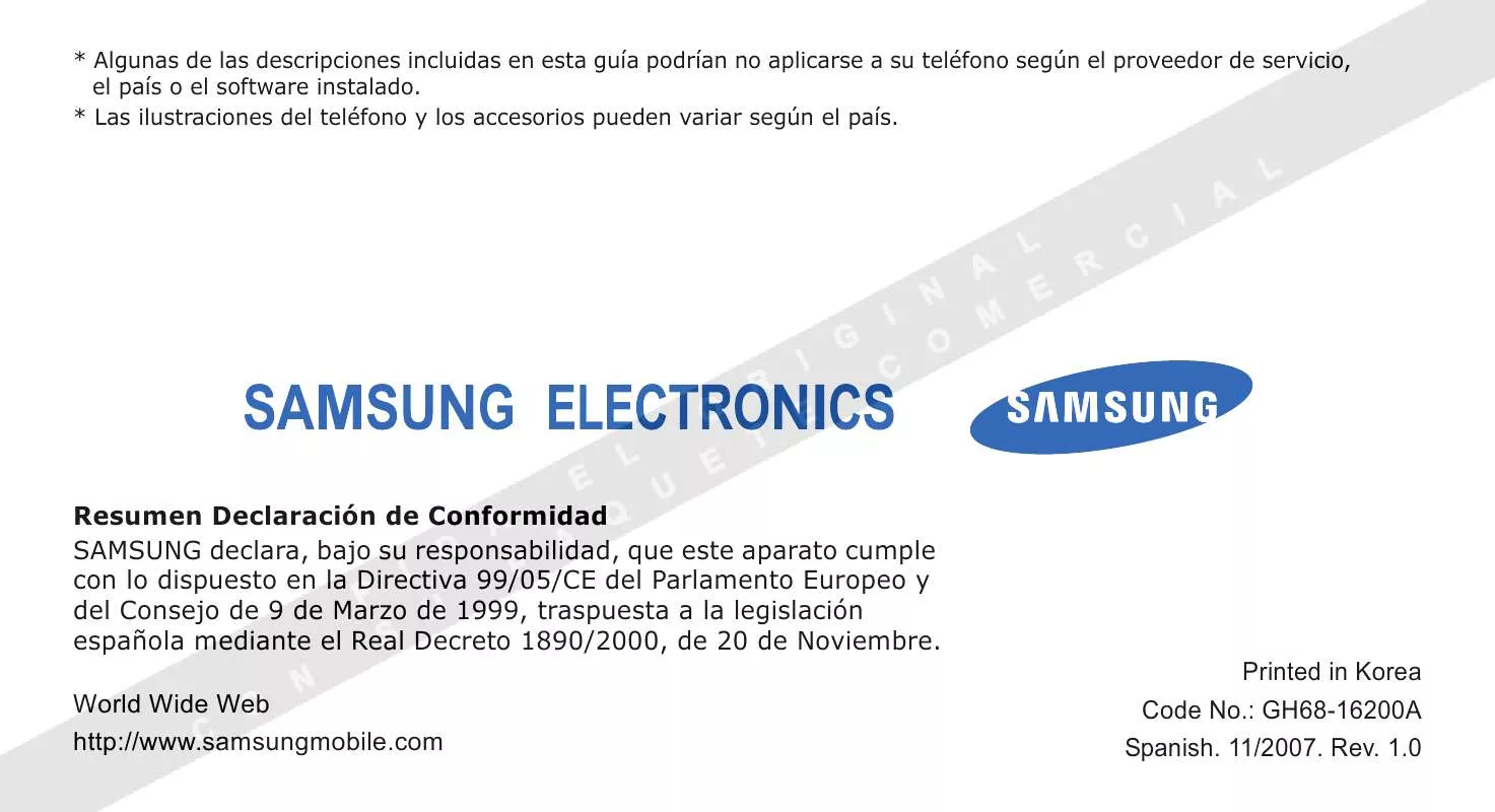 Mode d'emploi SAMSUNG G800