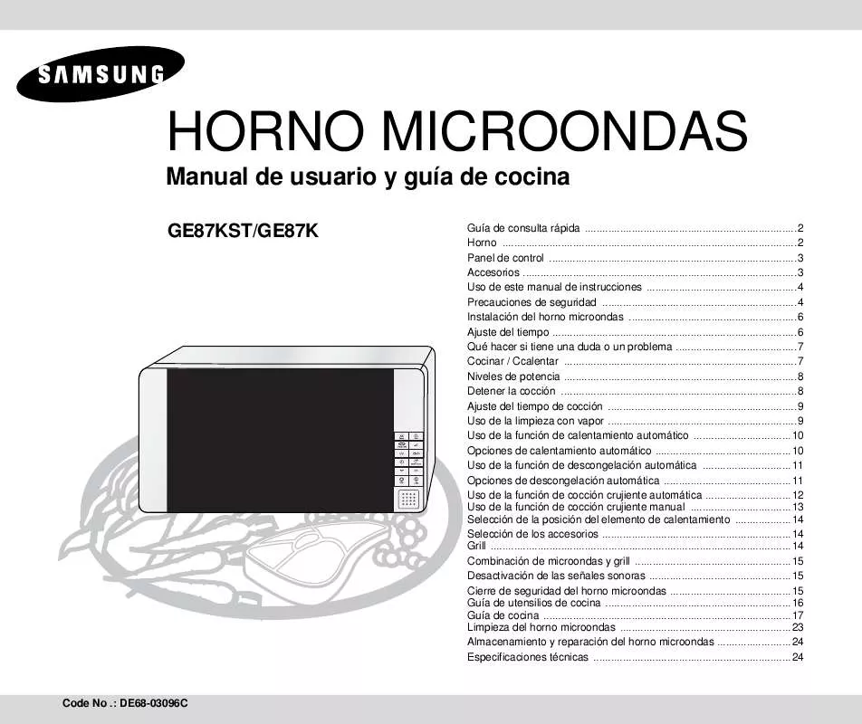 Mode d'emploi SAMSUNG GE87KST