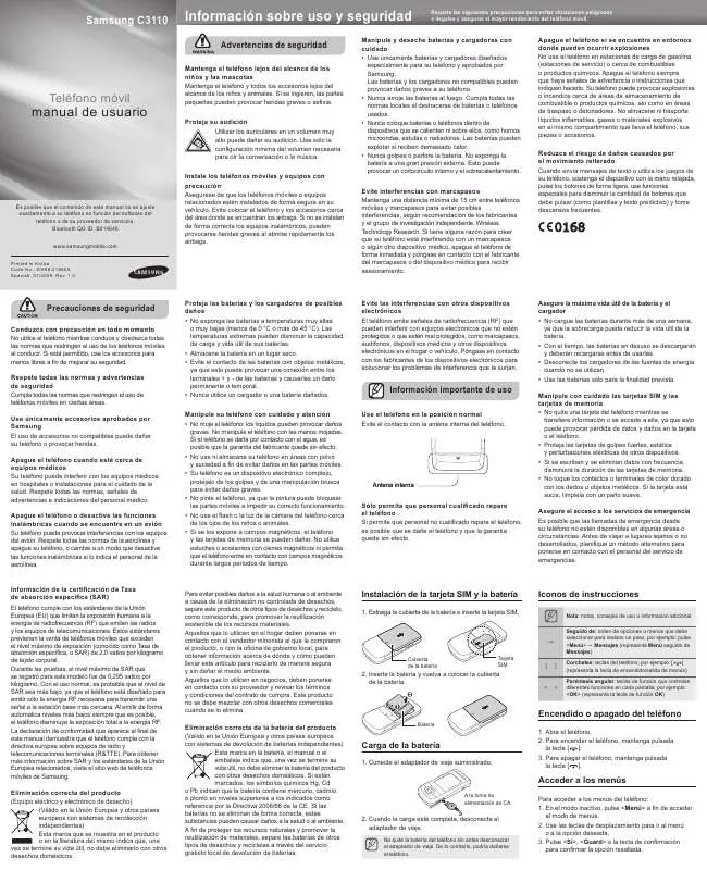 Mode d'emploi SAMSUNG GT-C3110