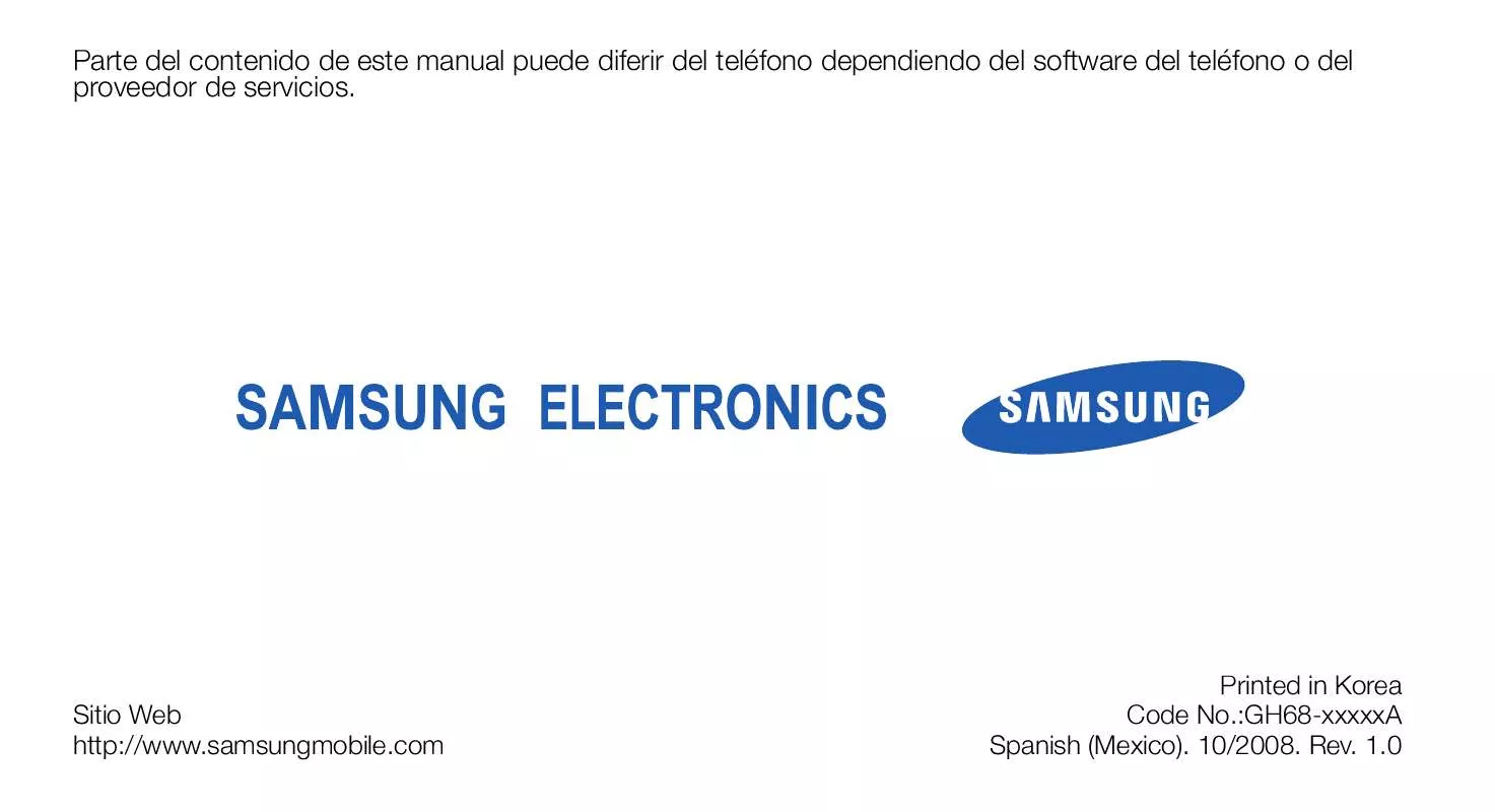 Mode d'emploi SAMSUNG GT-M3510L