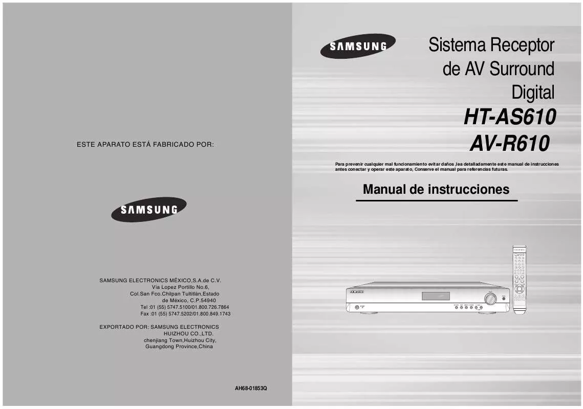 Mode d'emploi SAMSUNG HT-AS610