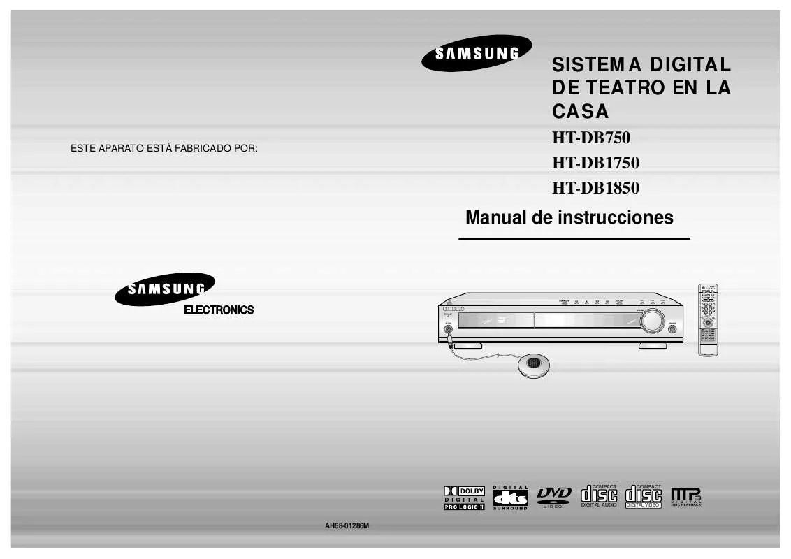 Mode d'emploi SAMSUNG HT-DB1750