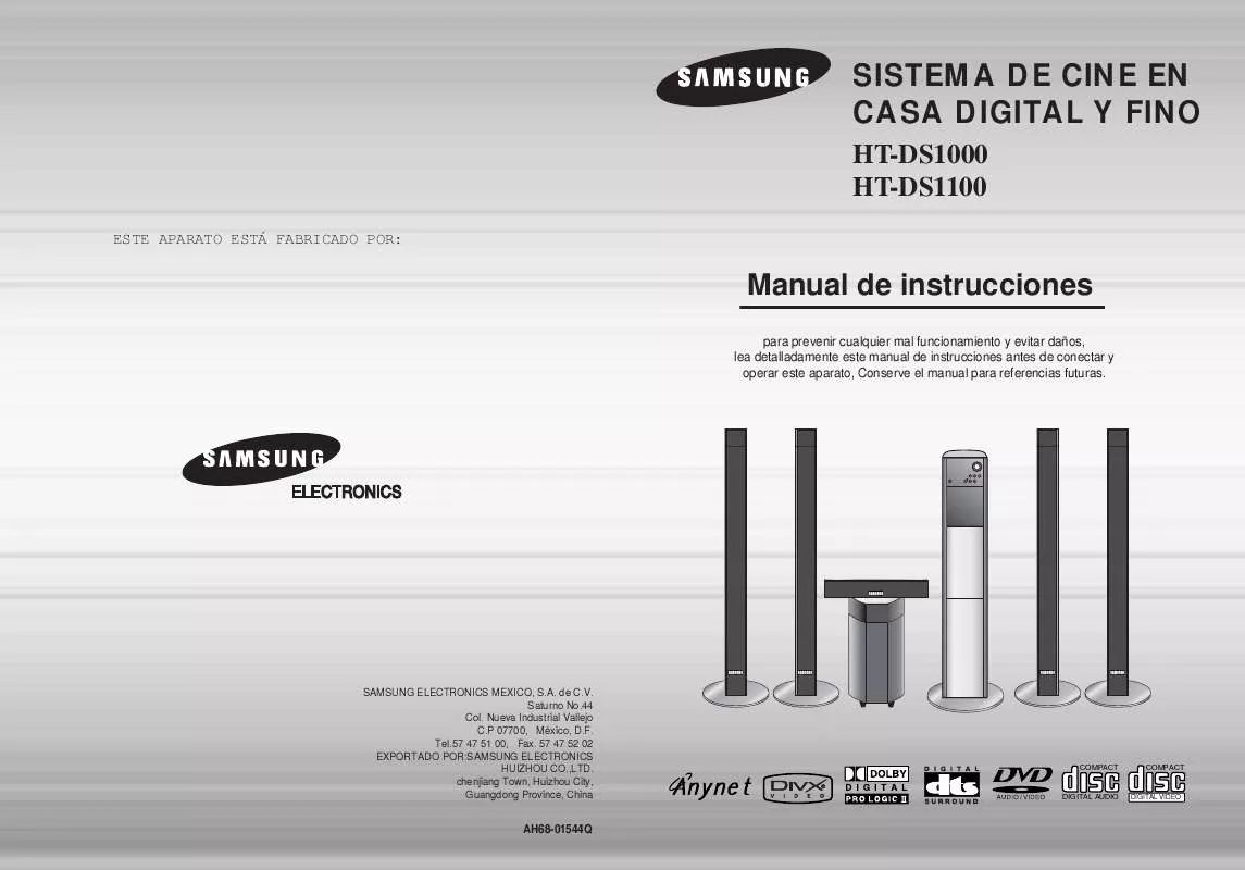 Mode d'emploi SAMSUNG HT-DS1000