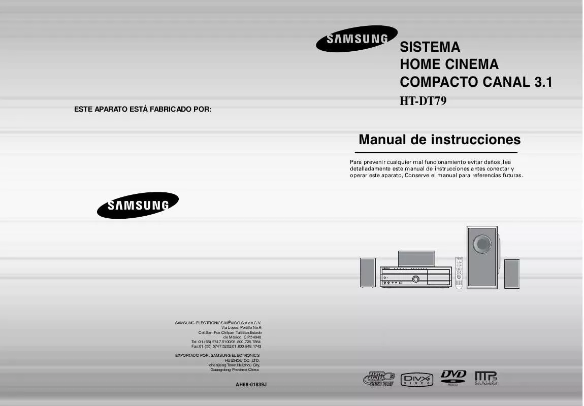 Mode d'emploi SAMSUNG HT-DT79