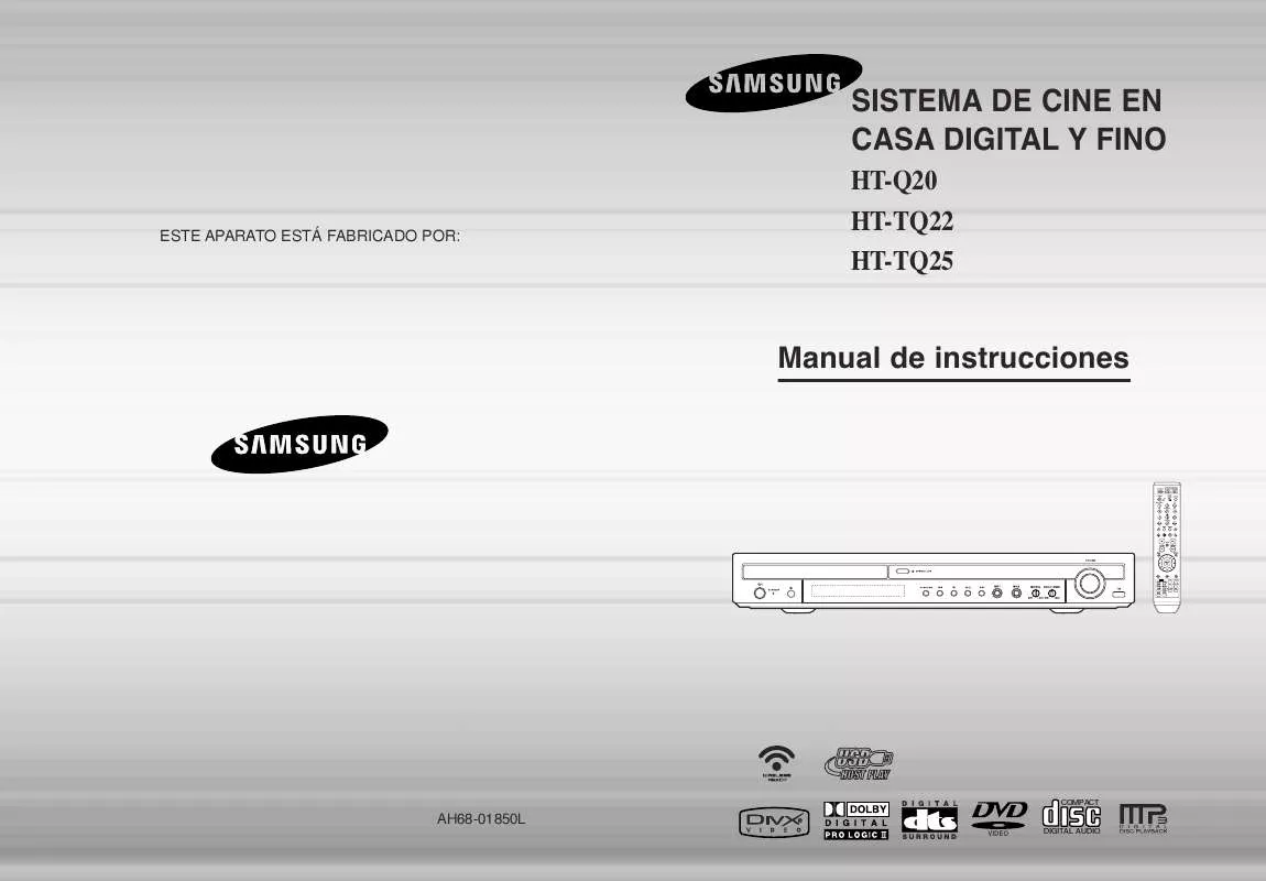 Mode d'emploi SAMSUNG HTQ20T-RCL