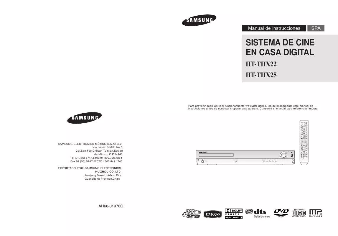 Mode d'emploi SAMSUNG HT-THX22T