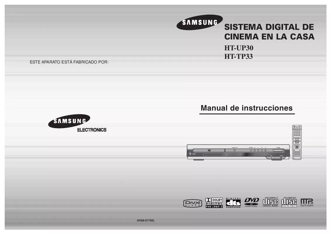 Mode d'emploi SAMSUNG HT-TP33T