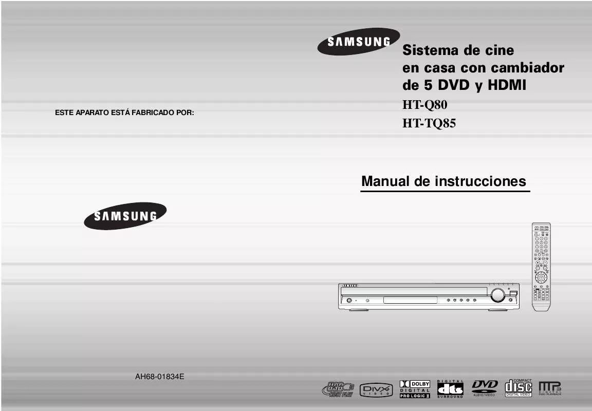 Mode d'emploi SAMSUNG HT-TQ85