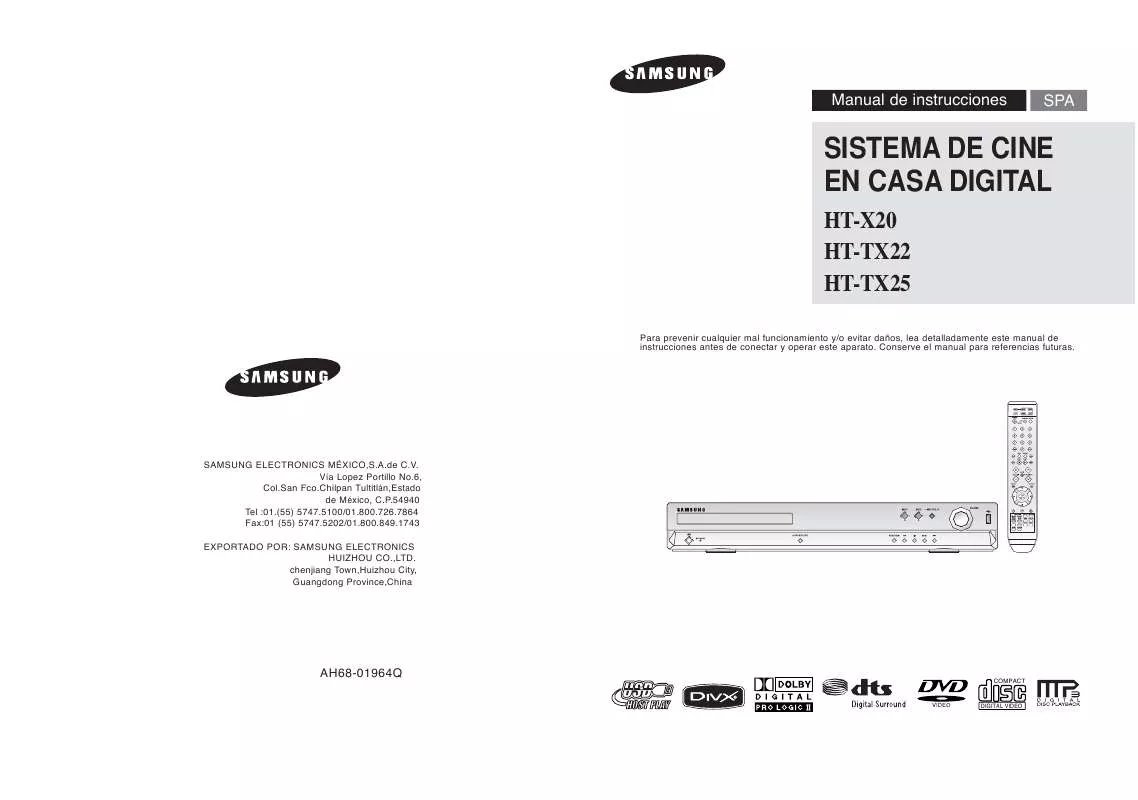 Mode d'emploi SAMSUNG HT-TX22