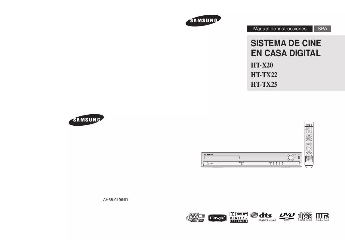 Mode d'emploi SAMSUNG HT-X20R