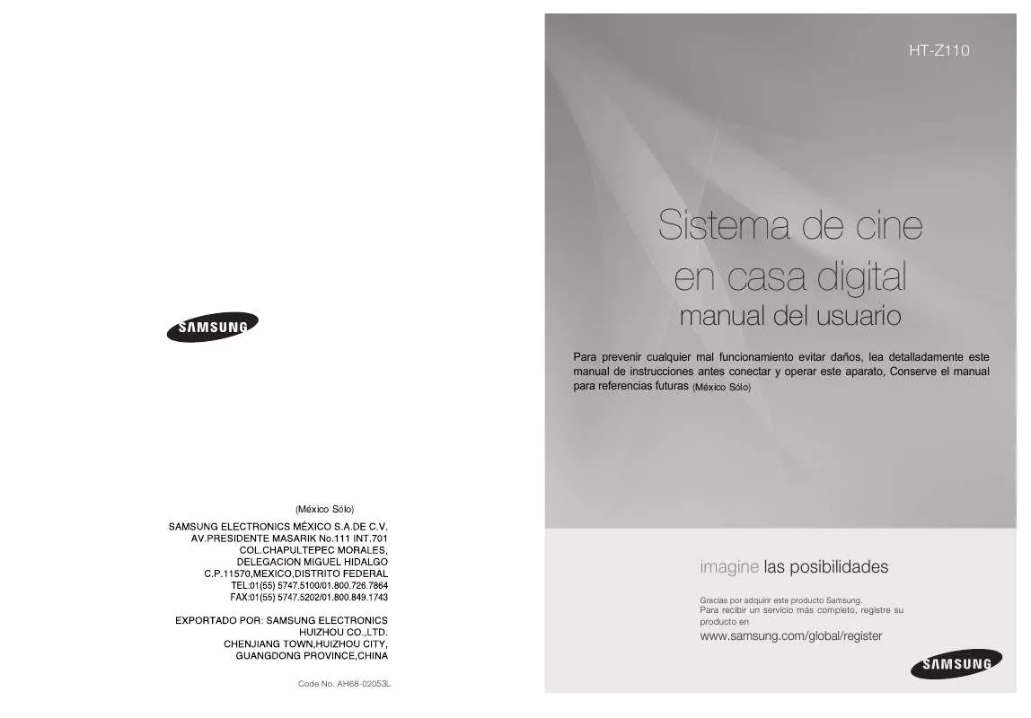 Mode d'emploi SAMSUNG HT-Z110NT