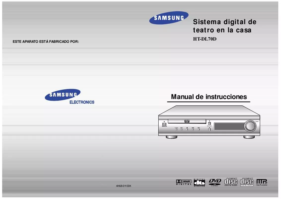 Mode d'emploi SAMSUNG HTDL70TH-XAH