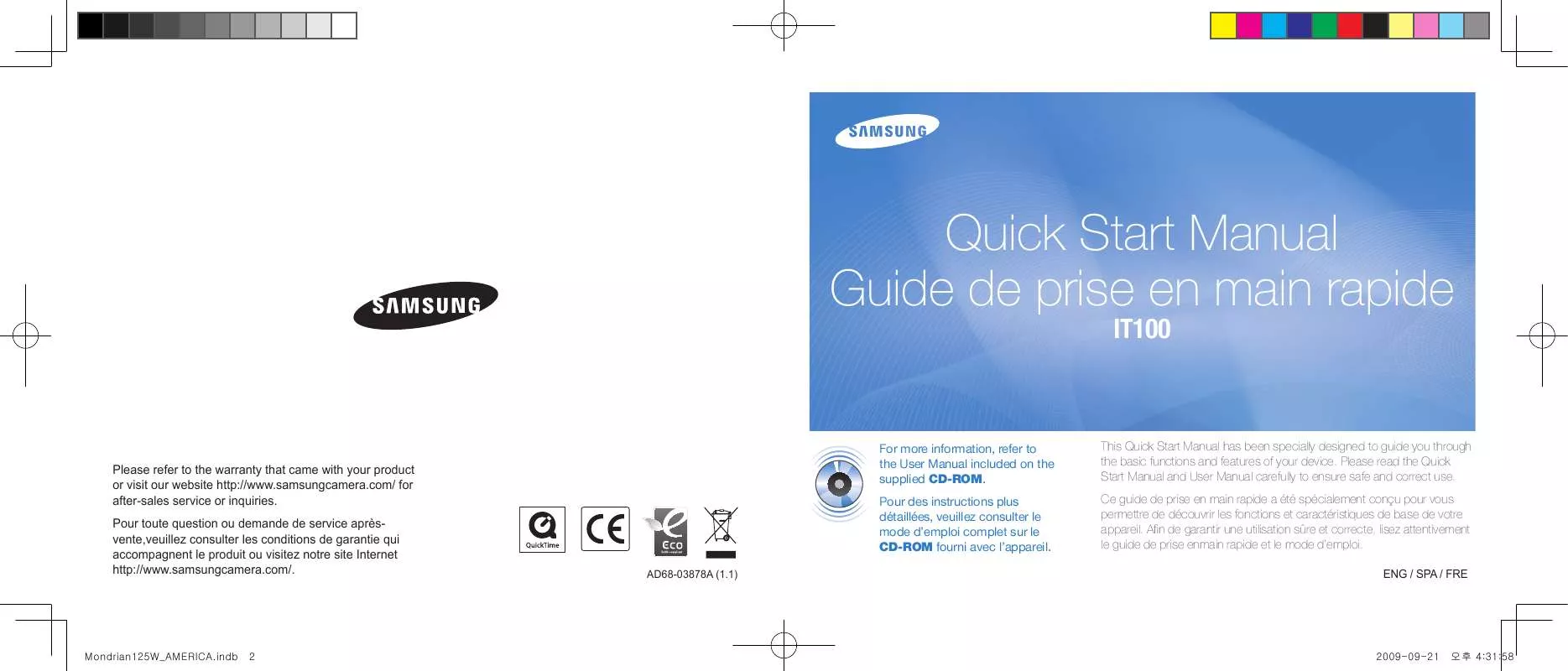 Mode d'emploi SAMSUNG IT100 SILVER