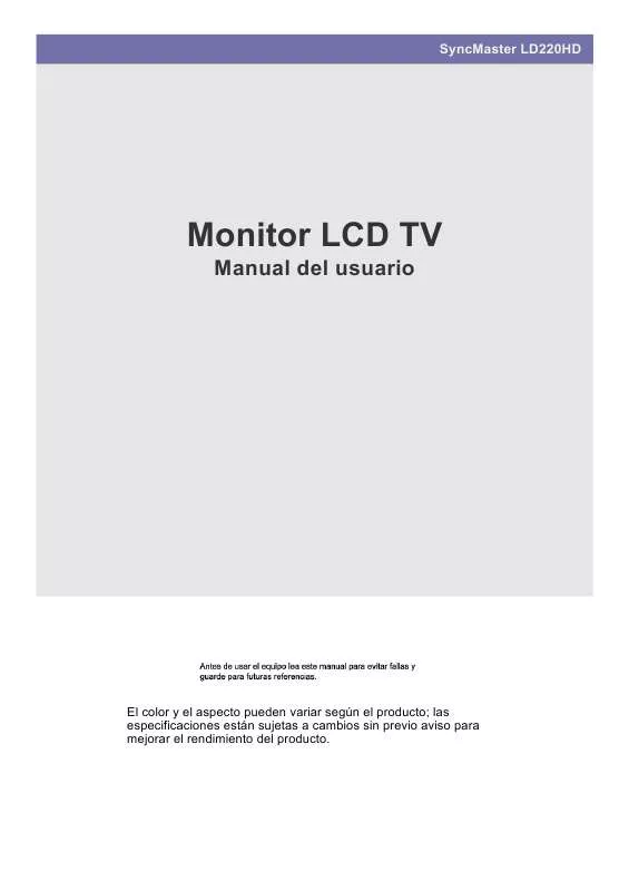 Mode d'emploi SAMSUNG LD220HD