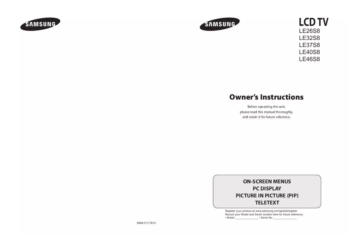 Mode d'emploi SAMSUNG LE-32R81B