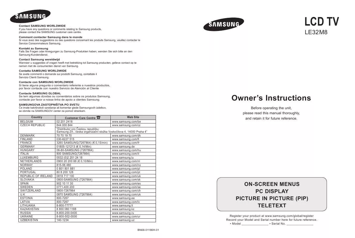 Mode d'emploi SAMSUNG LE32M86