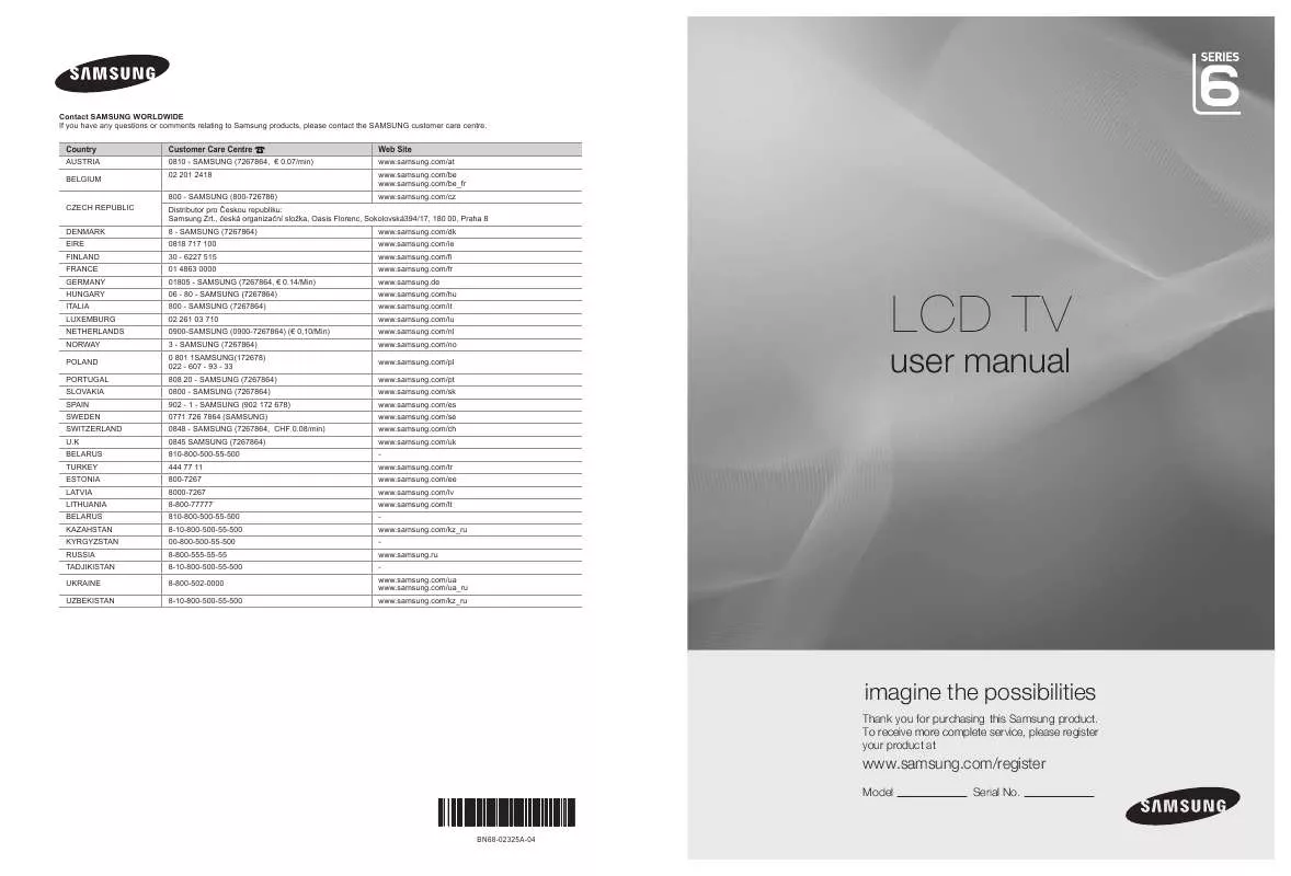 Mode d'emploi SAMSUNG LE40B650T2W