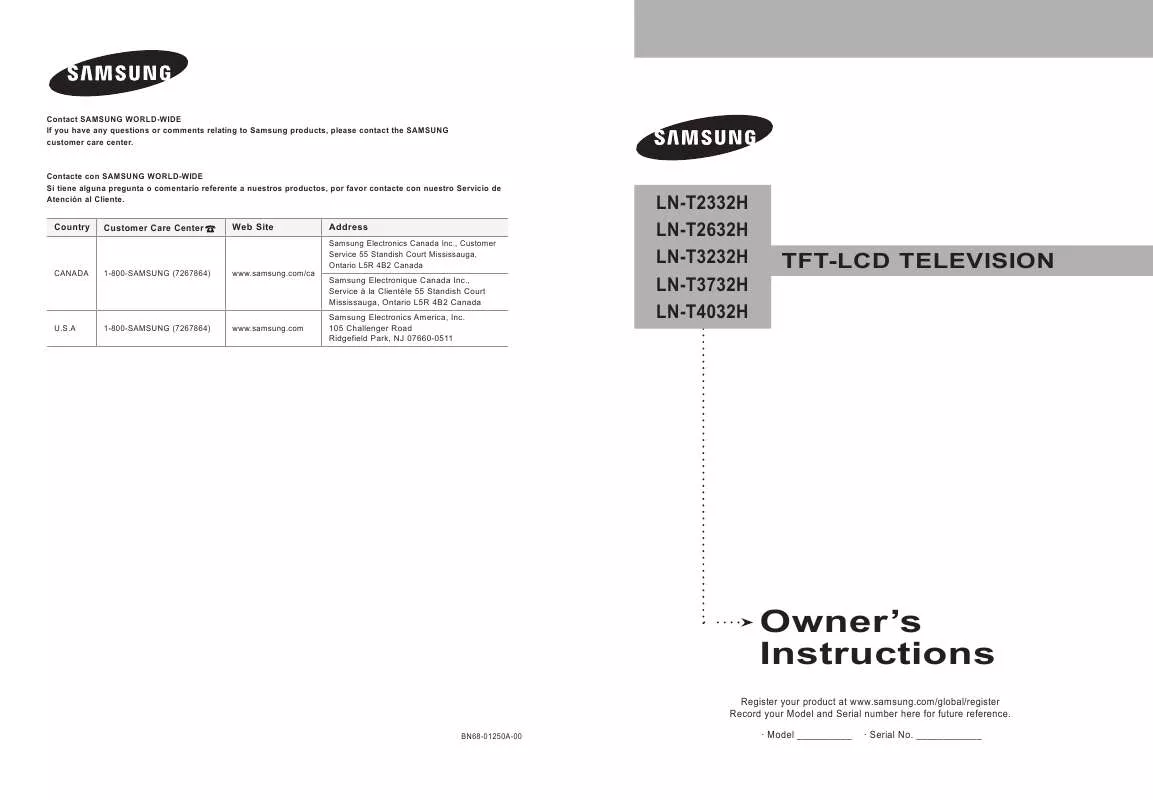 Mode d'emploi SAMSUNG LN-T3232H