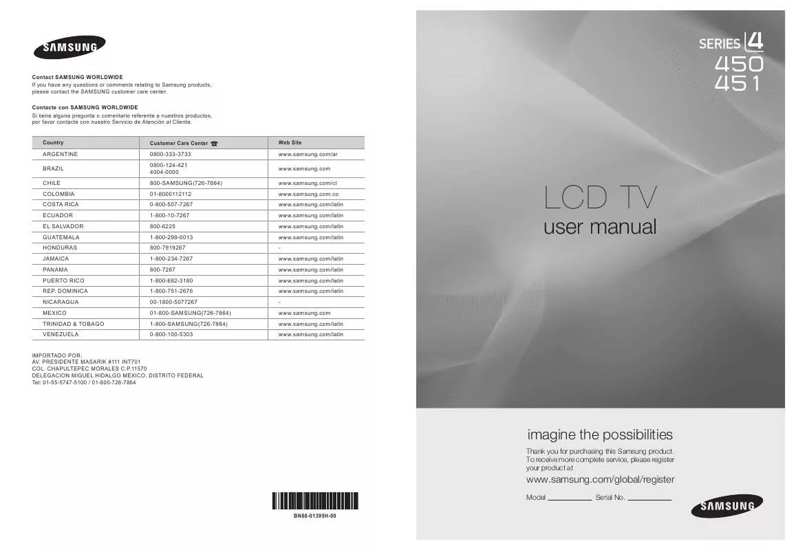 Mode d'emploi SAMSUNG LN19A450