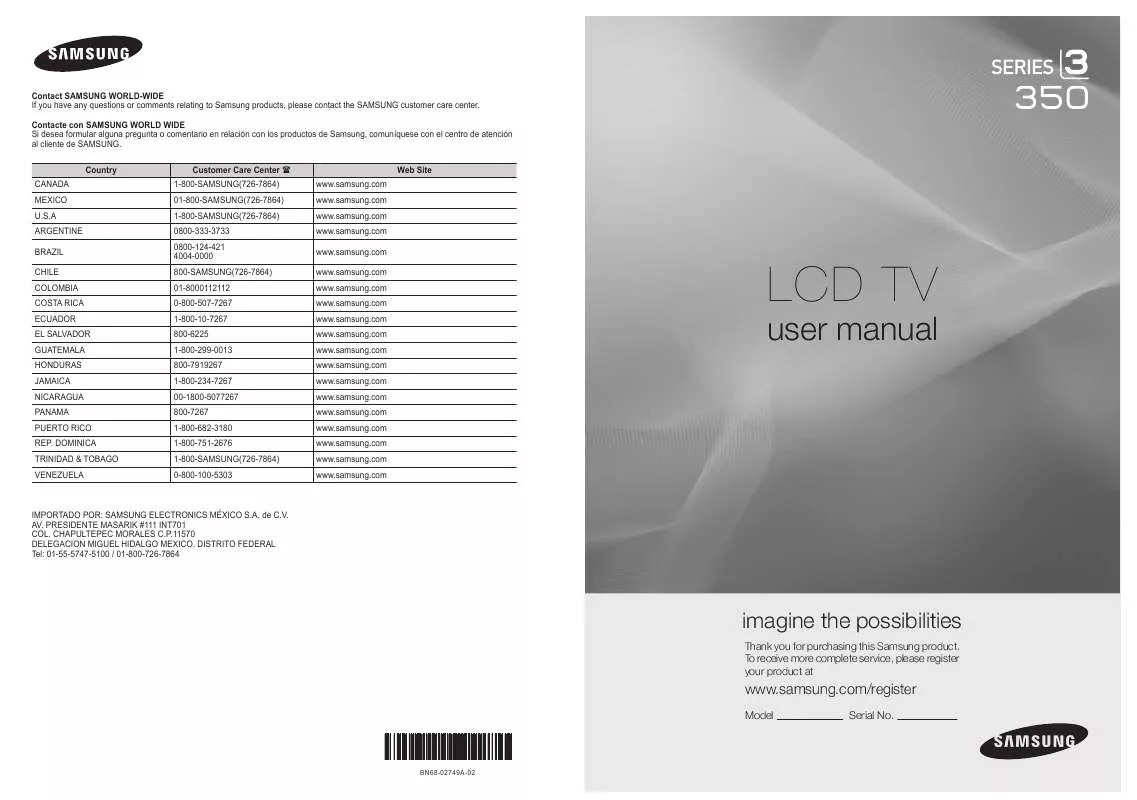 Mode d'emploi SAMSUNG LN19C350