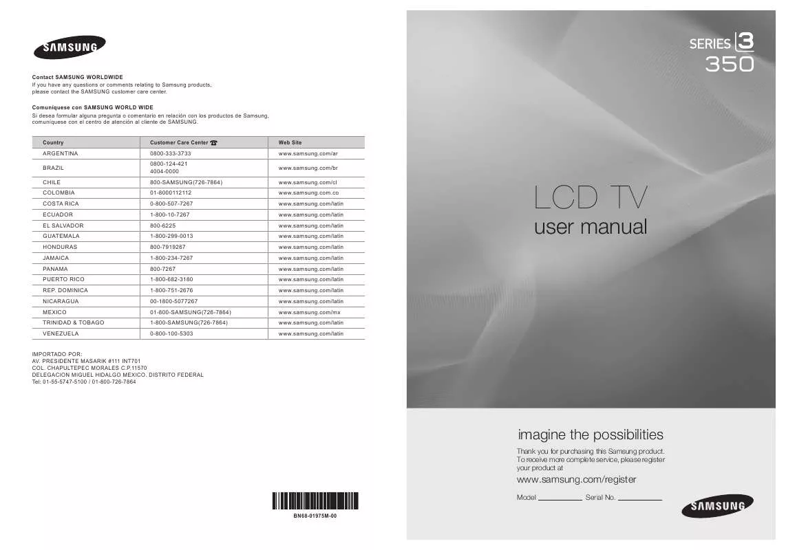 Mode d'emploi SAMSUNG LN22B350F2D