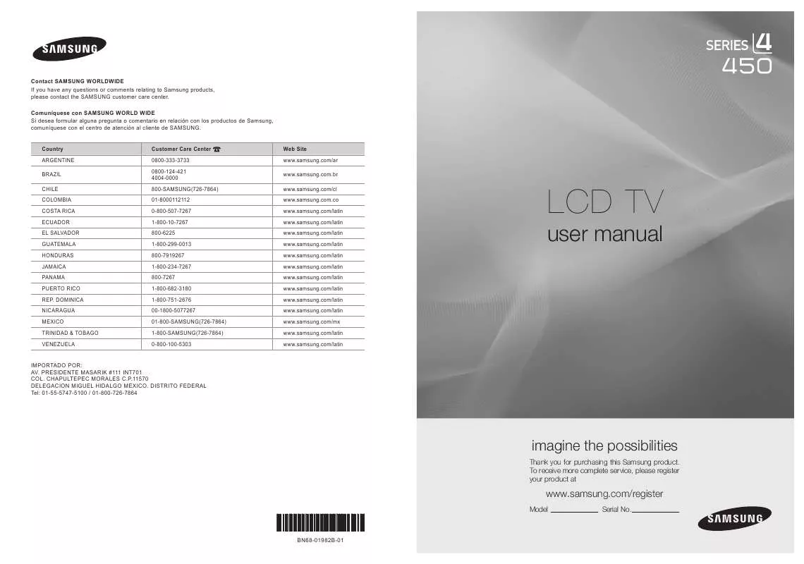 Mode d'emploi SAMSUNG LN22B450C4