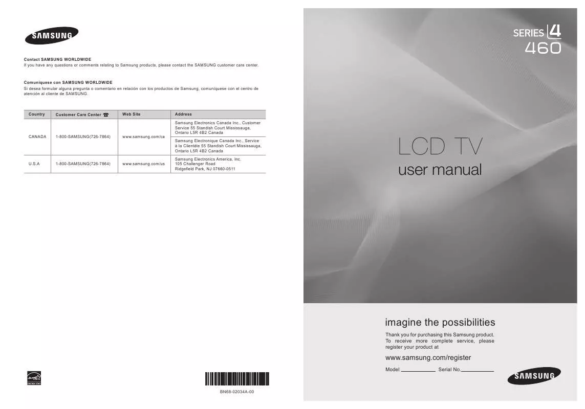 Mode d'emploi SAMSUNG LN22B460B2D