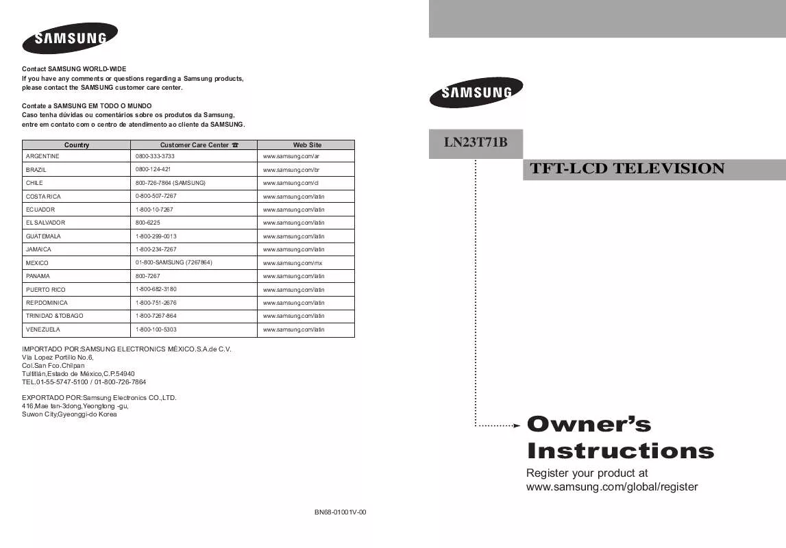 Mode d'emploi SAMSUNG LN23T71B