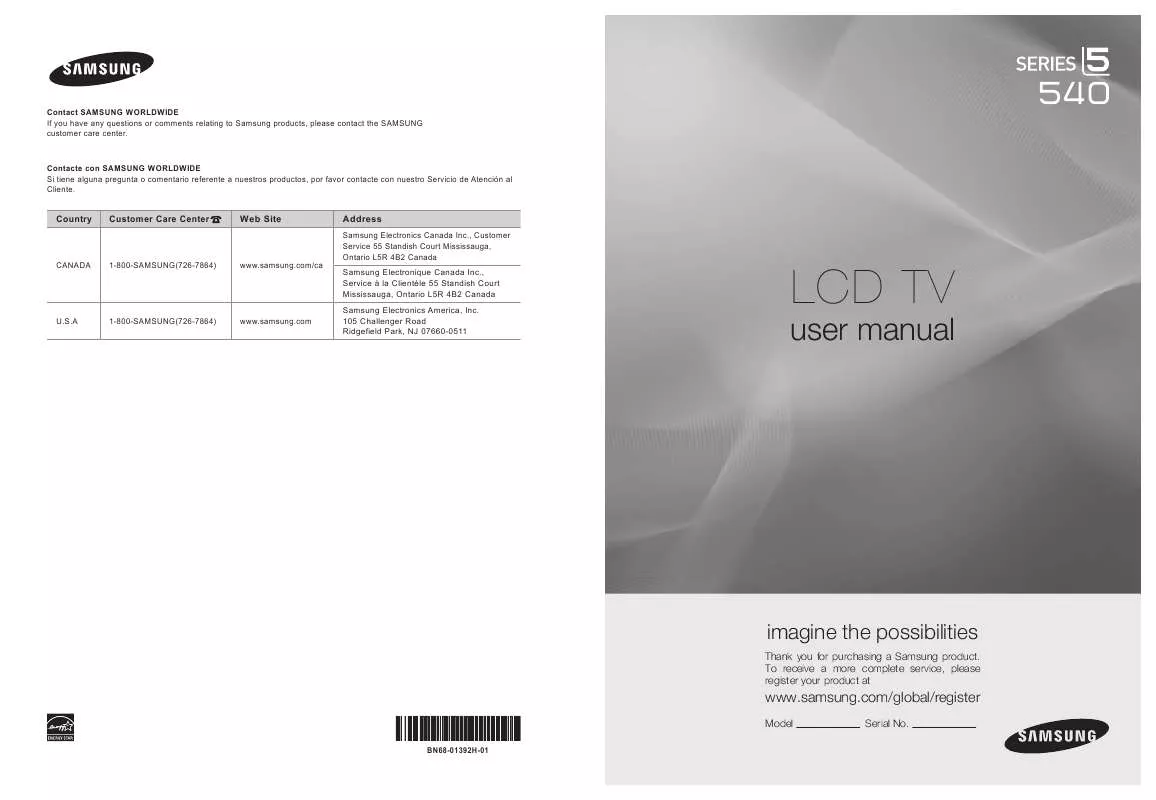 Mode d'emploi SAMSUNG LN32A540P2D