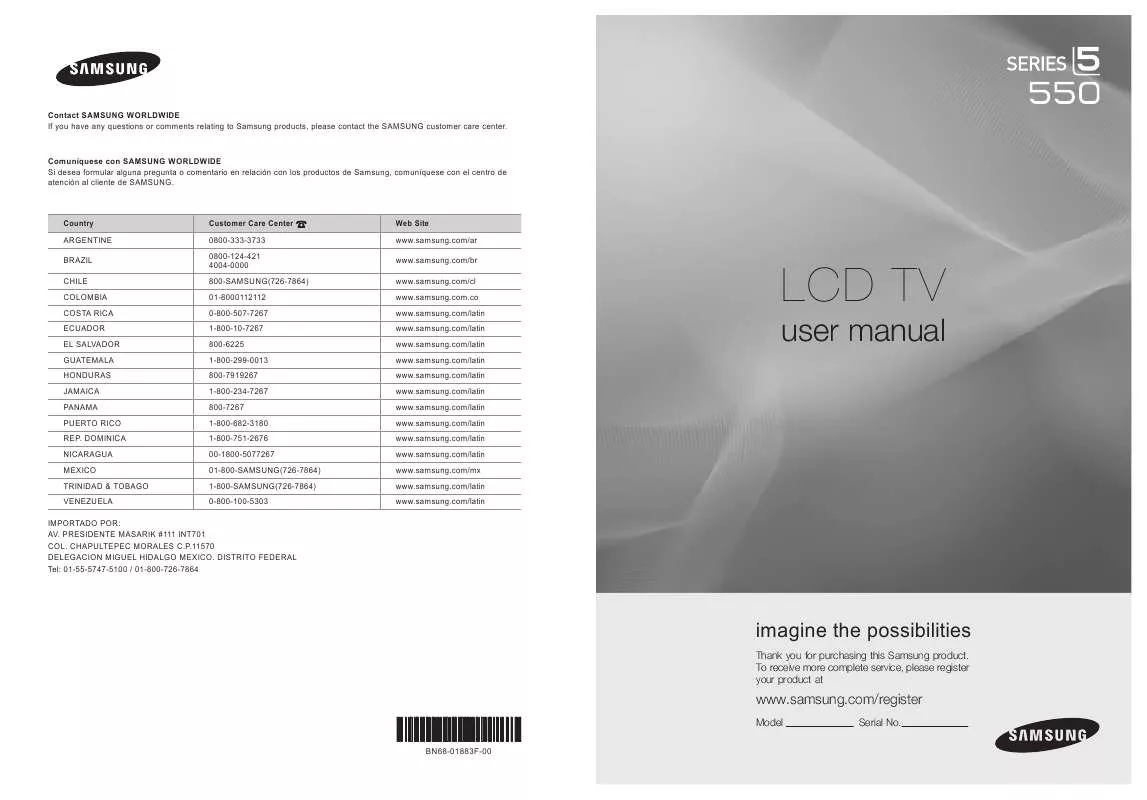 Mode d'emploi SAMSUNG LN37B550