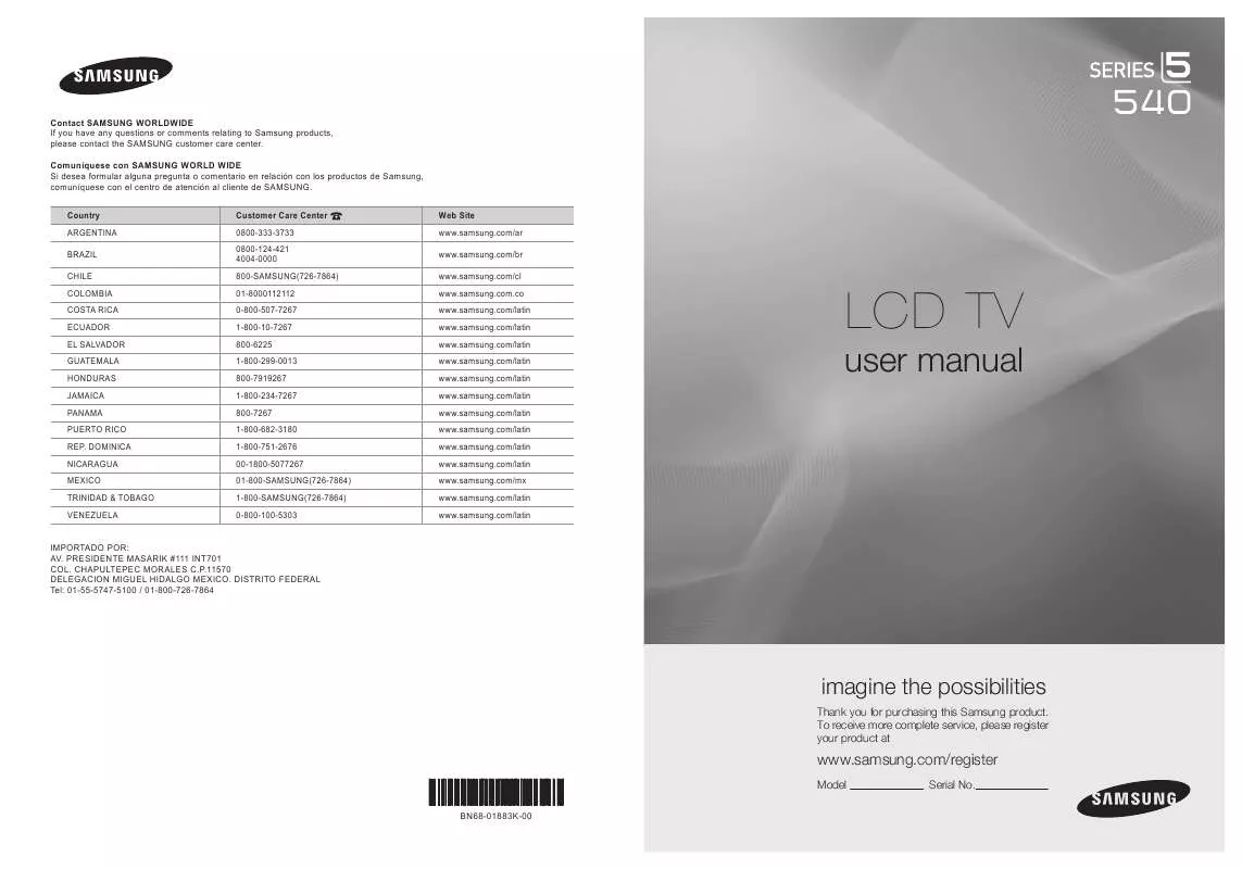 Mode d'emploi SAMSUNG LN40B540