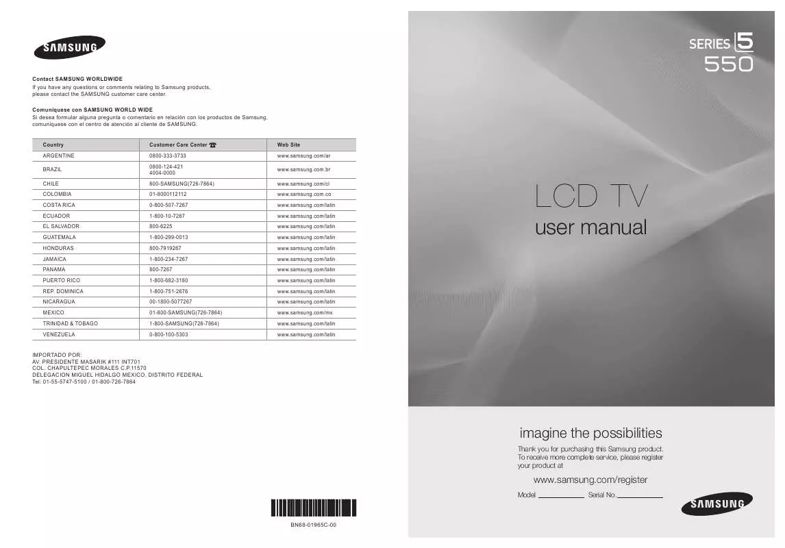 Mode d'emploi SAMSUNG LN46B550K1R