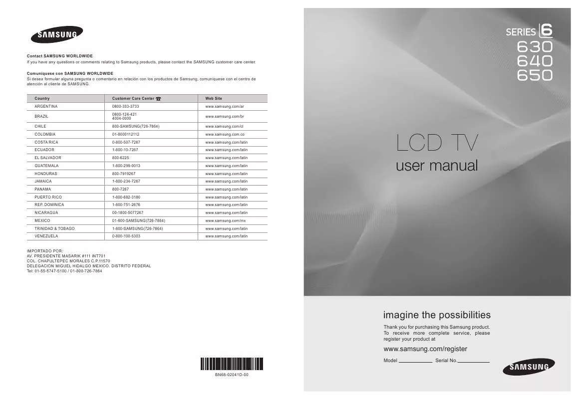 Mode d'emploi SAMSUNG LN46B630