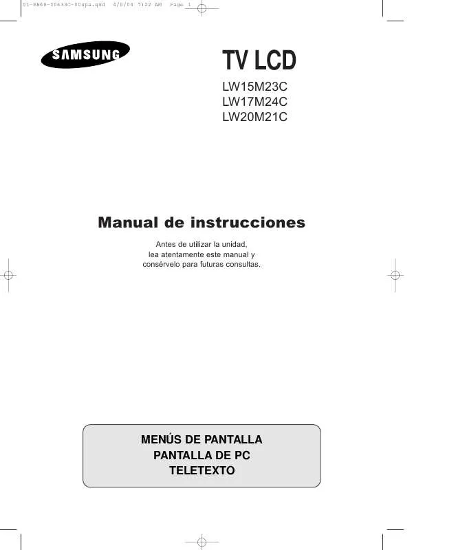 Mode d'emploi SAMSUNG LW15M23C