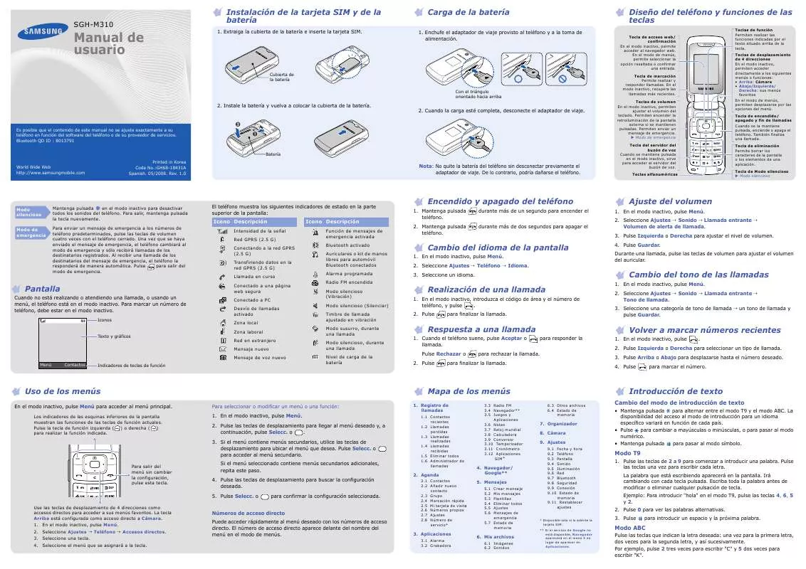 Mode d'emploi SAMSUNG M310