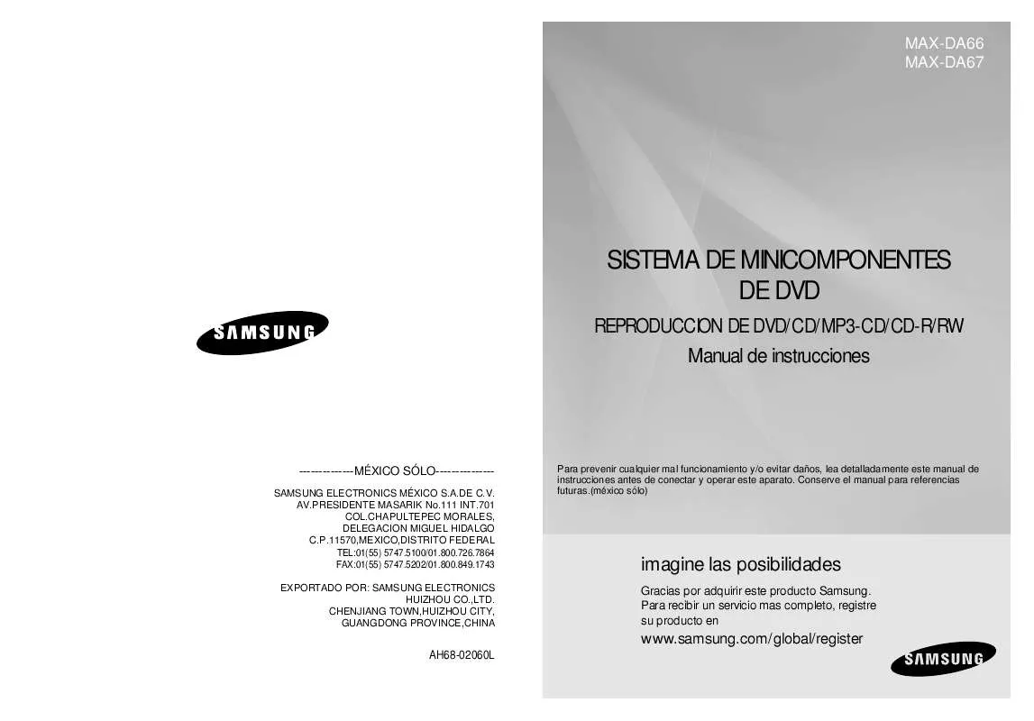 Mode d'emploi SAMSUNG MAX-A66