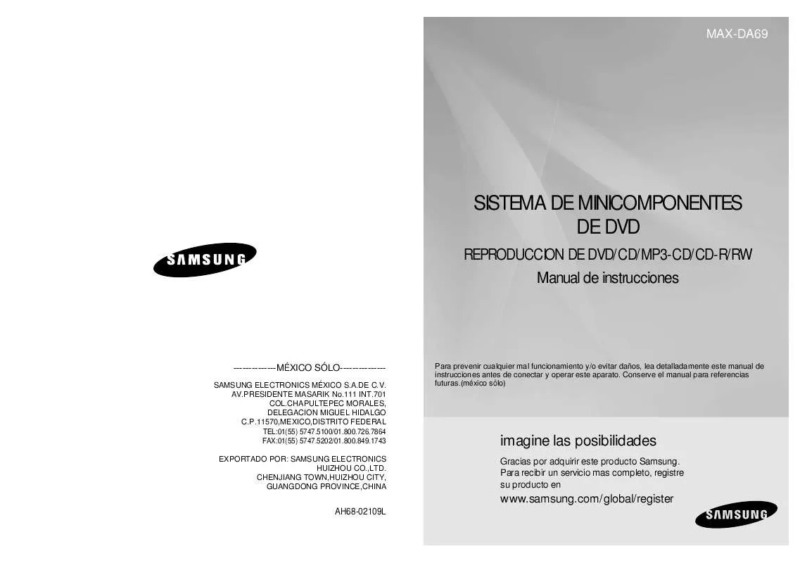 Mode d'emploi SAMSUNG MAX-DA69T